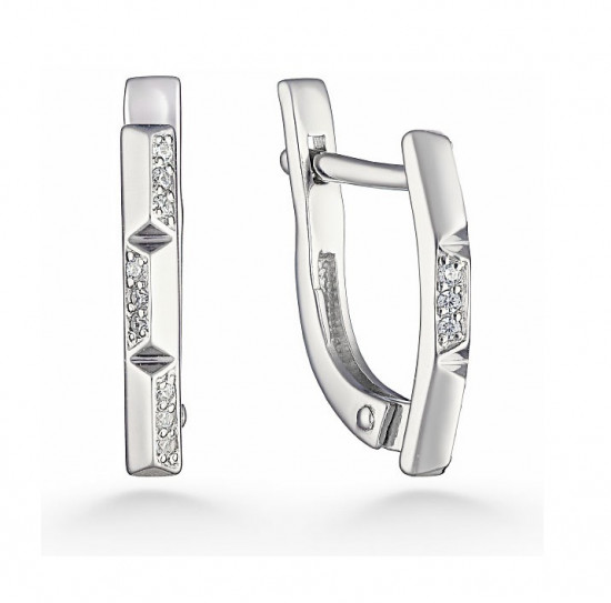 Серьги из серебра с фианитами