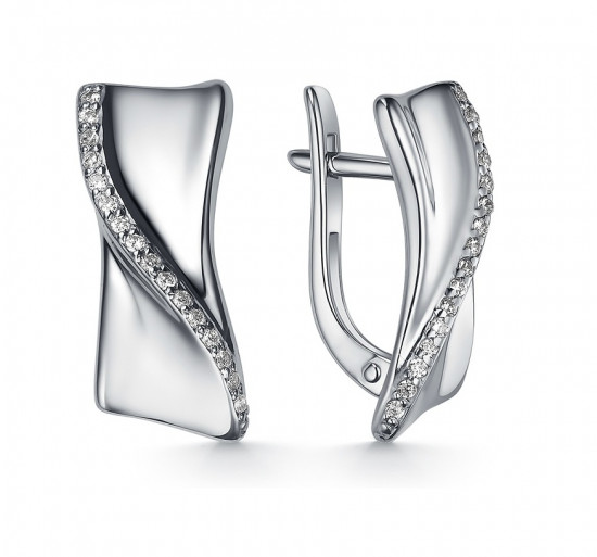 Серьги из серебра с фианитами