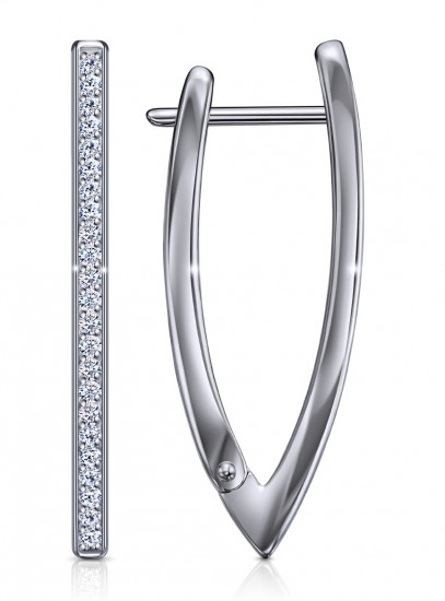 Серьги из серебра с фианитами