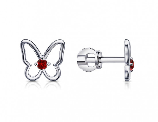 Серьги из серебра с фианитами