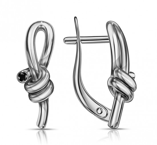 Серьги из серебра с фианитами