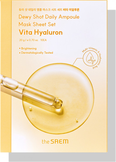 Маска для лица «Dewy Shot Daily Ampoule Mask Sheet Vita Hyaluron»