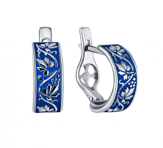 Серьги из серебра с эмалью