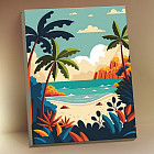 Картина по номерам с поталью «Тропический пляж»