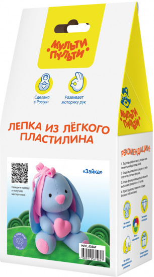 Набор для лепки из лёгкого пластилина «Зайка»