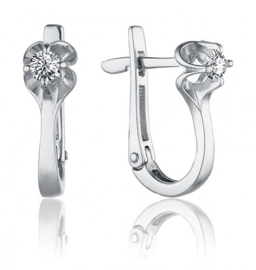 Серьги из серебра с фианитами