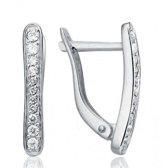 Серьги из серебра с фианитами