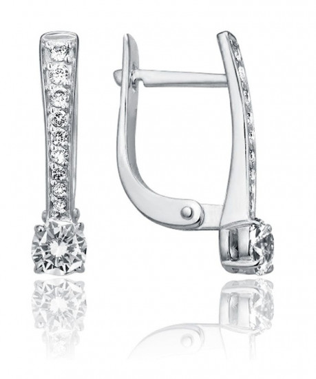 Серьги из серебра с фианитами