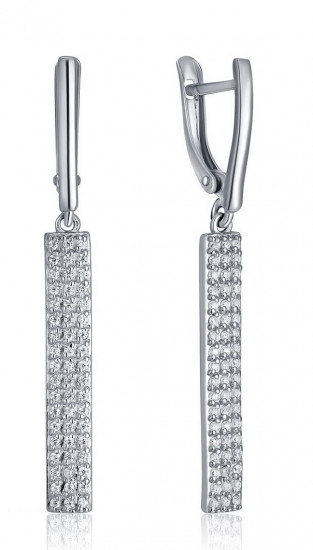 Серьги из серебра с фианитами