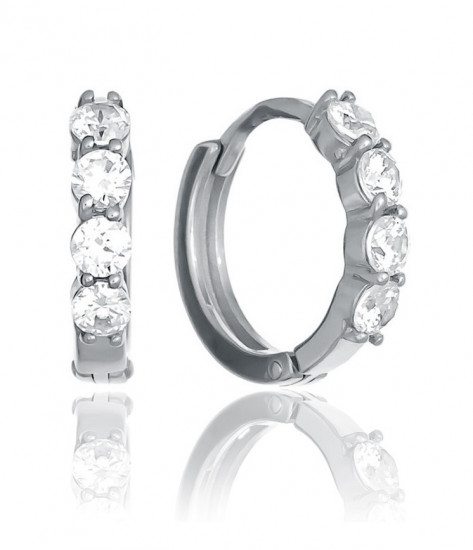 Серьги из серебра с фианитами