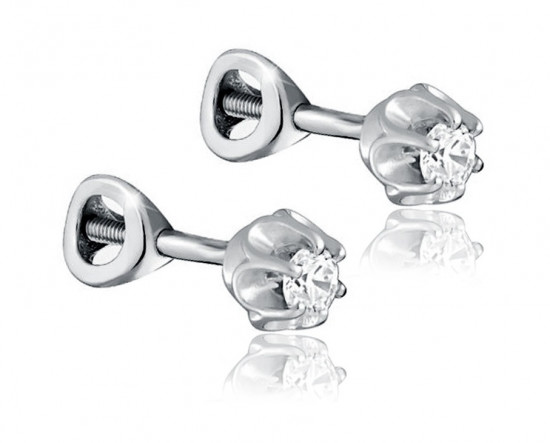 Серьги из серебра с фианитами