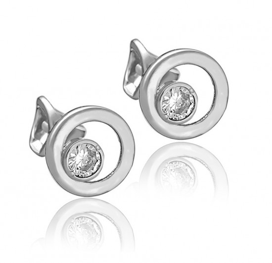 Серьги из серебра с фианитами