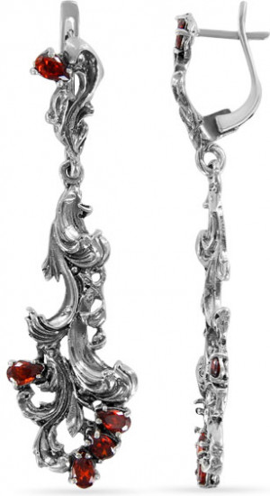 Серьги из серебра с камнем