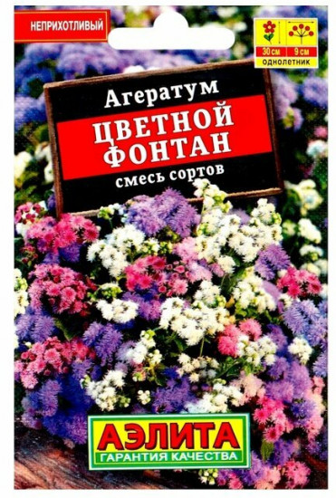 Агератум смесь сортов «Цветной фонтан»