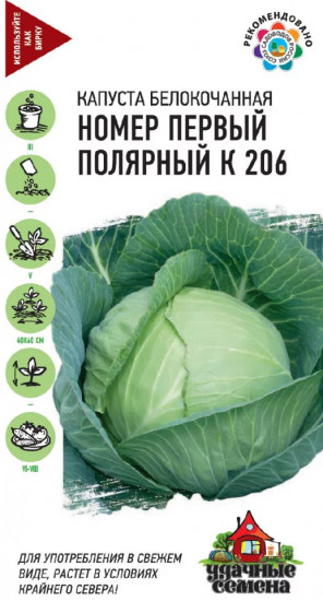 Капуста белокочанная «Номер первый полярный К 206»
