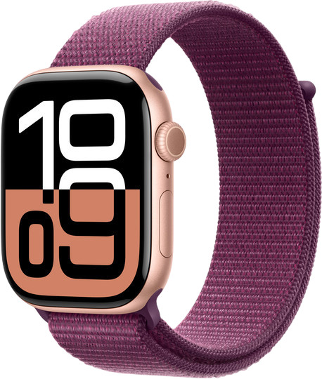 Смарт-часы Watch Series 10 GPS 46mm Rose Gold Aluminium Case with Plum Sport Loop