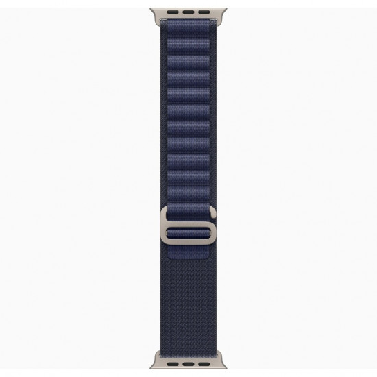 Ремешок для Apple Watch 49mm Navy Alpine Loop - Medium - Natural Titanium Finish