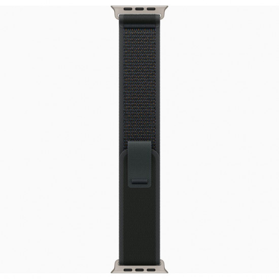Ремешок для Apple Watch 49mm Black Trail Loop - M/L - Natural Titanium Finish