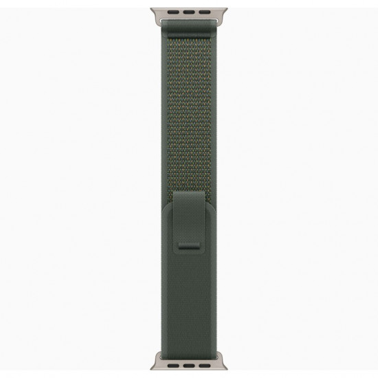 Ремешок для Apple Watch 49mm Green Trail Loop - M/L - Natural Titanium Finish