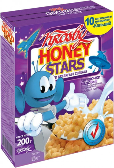 Завтраки готовые витаминизированные глазированные «Honey Stars. Звездочки медовые»