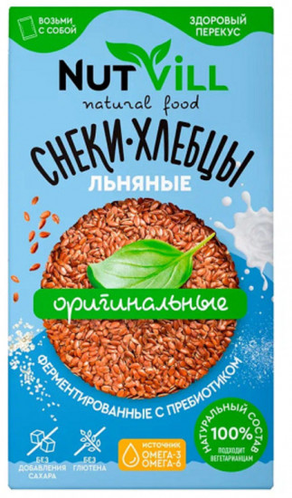 Снеки-хлебцы льняные ферментированные с пребиотиком «Оригинальные»