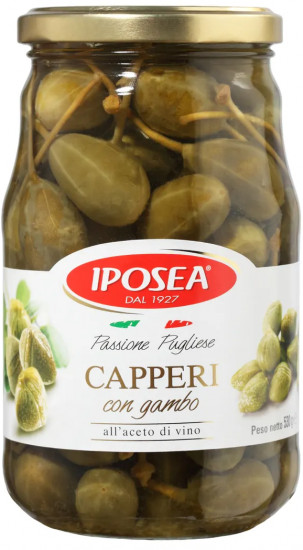 Каперсы лакримелла с ножкой в уксусе «Capperi Con Gambo»