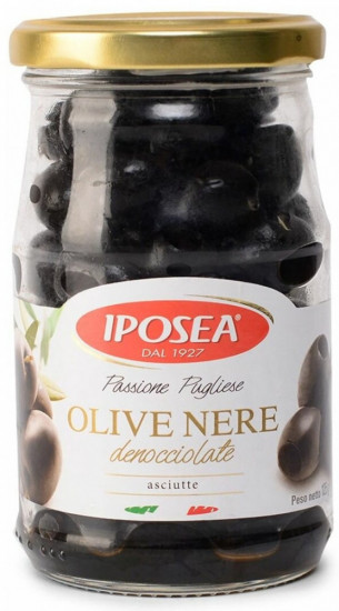 Маслины без косточки, без жидкости «Olive nere denocciolate»