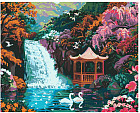 Картина по номерам «Беседка у водопада»