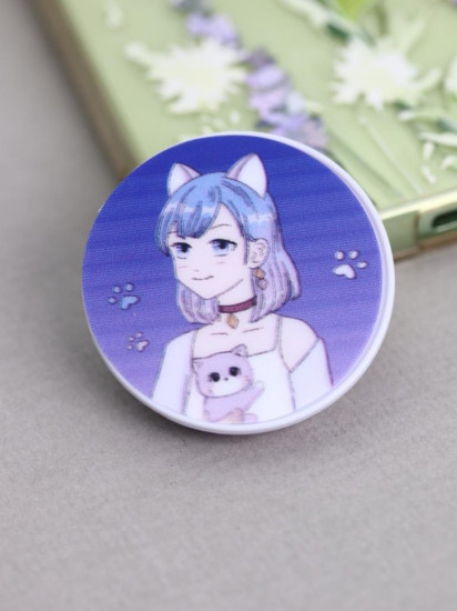 Попсокет «Anume girl and kitty»