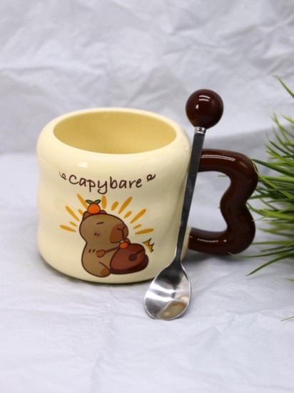 Кружка с ложкой «The capybara song»