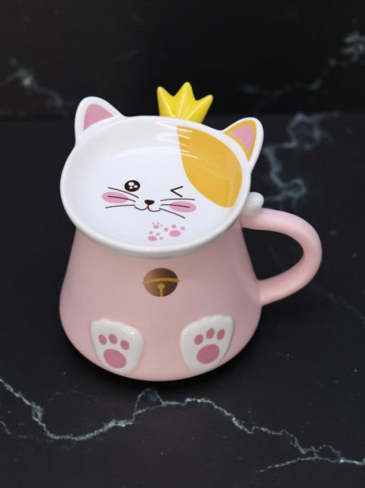 Кружка с крышкой и ложкой «Kitty — princess»