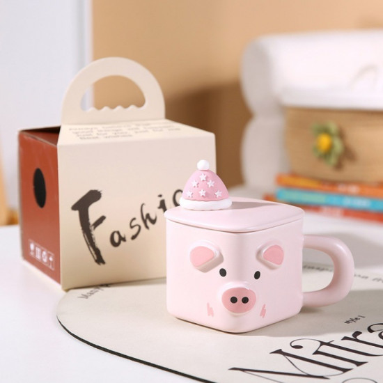 Кружка с крышкой «Cubic animal, pig»