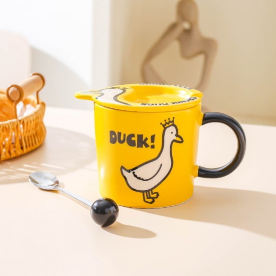 Кружка с крышкой и ложкой «Duck!»