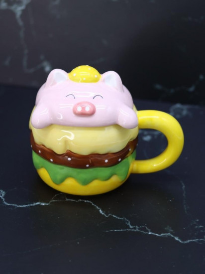 Кружка с крышкой «Pigburger»