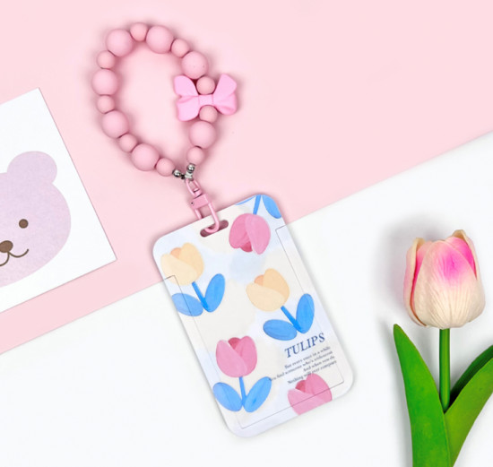 Футляр для карты с браслетом «Tulips»