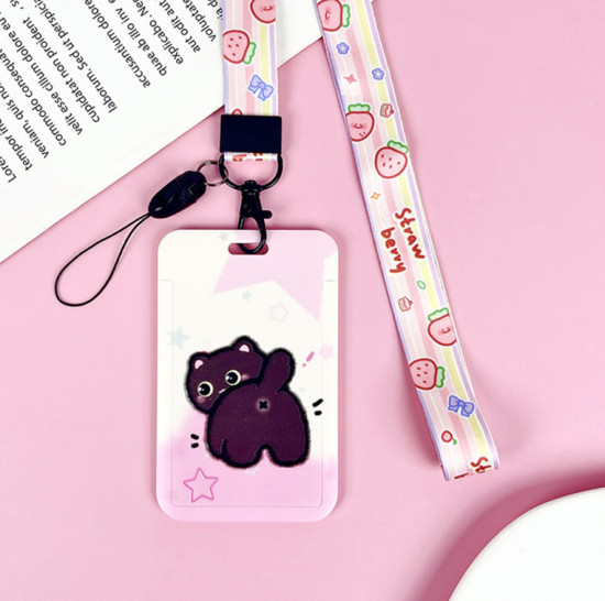 Футляр для карты на ленте «Star сat and hearts»