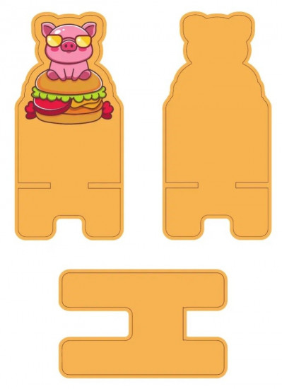 Подставка под телефон и планшет «Pig hamburger glasses»