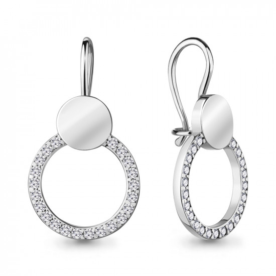 Серьги из серебра с фианитами