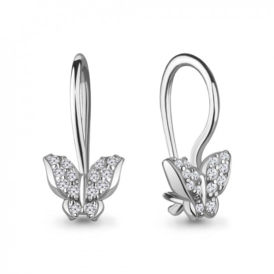 Серьги из серебра с фианитами