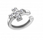 Серьга из серебра с фианитами