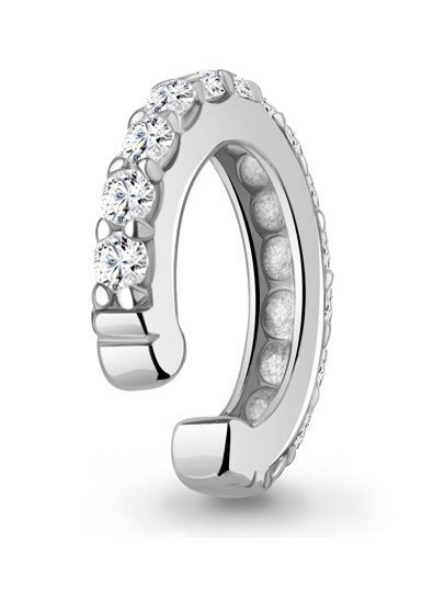 Серьга из серебра с фианитами