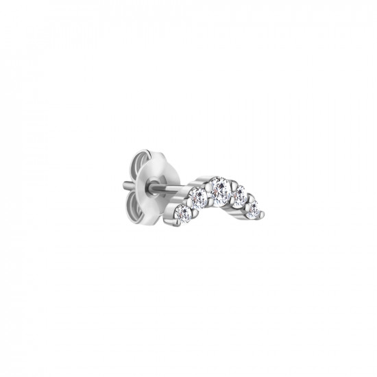 Серьга из серебра с фианитами