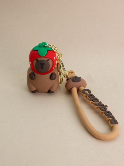 Брелок «Capybara strawberry head»
