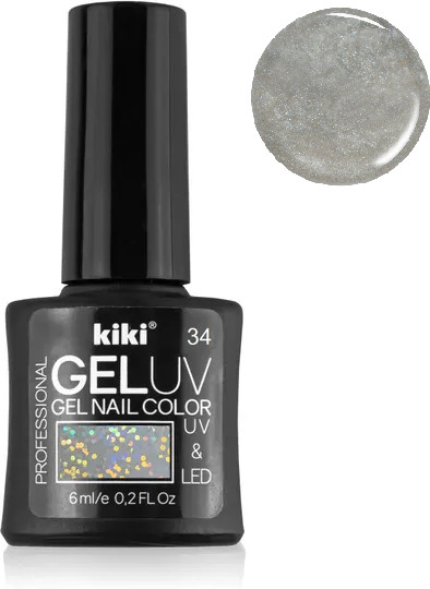 Гель-лак для ногтей «Gel Uv & Led», оттенок 34 Прозрачный с блестками