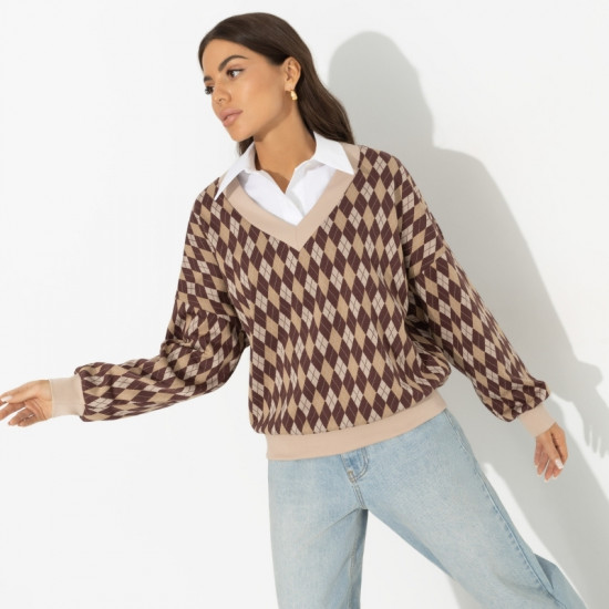 Свитшот свободного кроя женский «Весьма изящна»