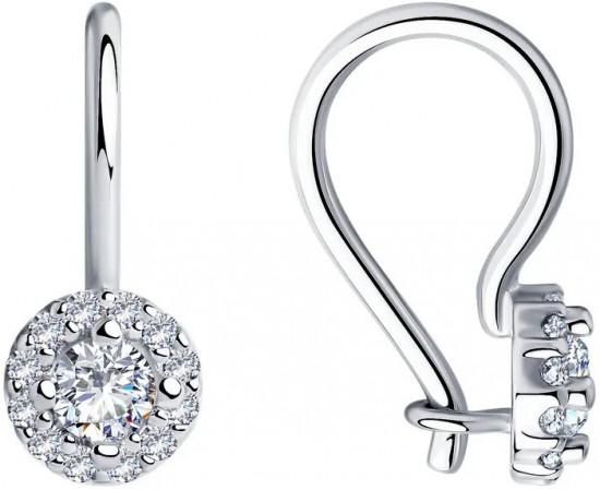 Серьги из серебра с фианитами