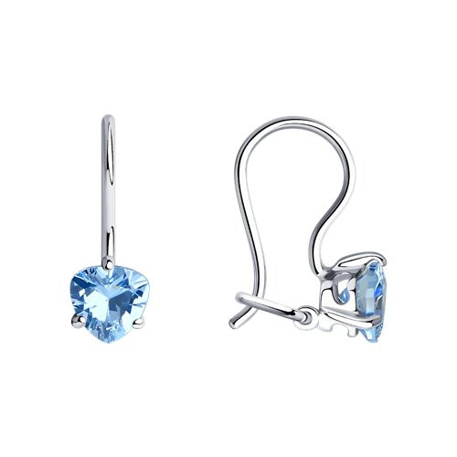 Серьги из серебра с фианитами