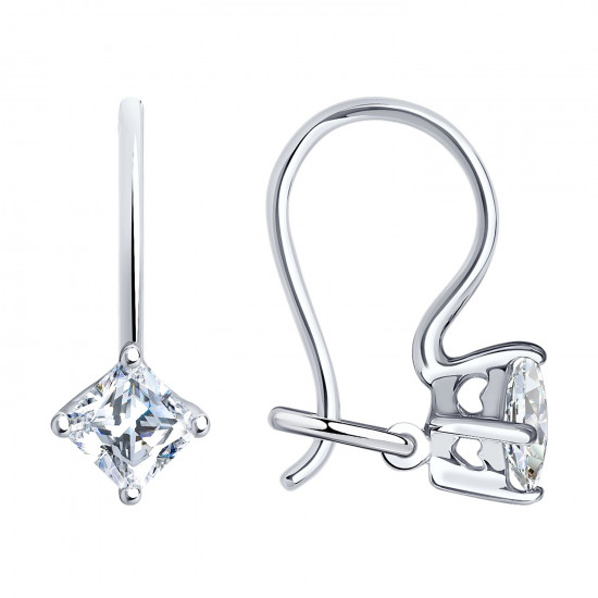 Серьги из серебра с фианитами