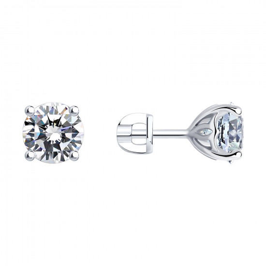 Серьги из серебра с фианитами