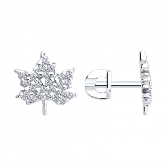 Серьги из серебра с фианитами